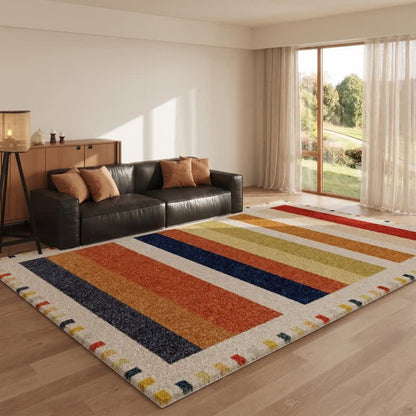 Multicolor Rainbow Striped Area Rug - image 2