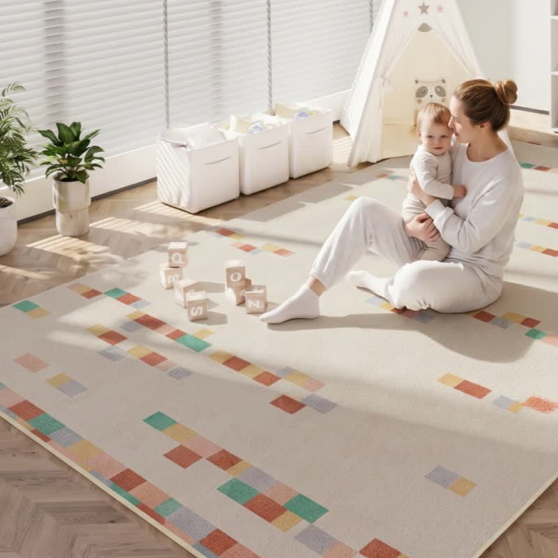 Pastel Geometric Kids Area Rug - image 1