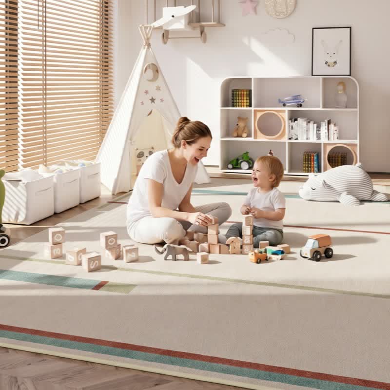 Minimalist Linear Kids Area Rug - image 2