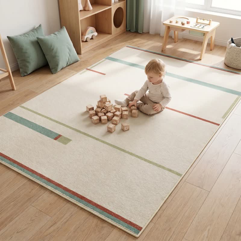 Minimalist Linear Kids Area Rug - image 1