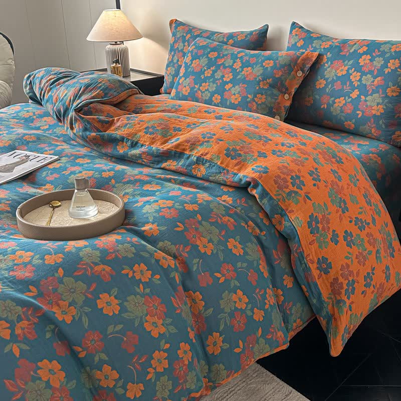 Pastoral Floral Pure Cotton Gauze Bedding(4PCS) - image 3