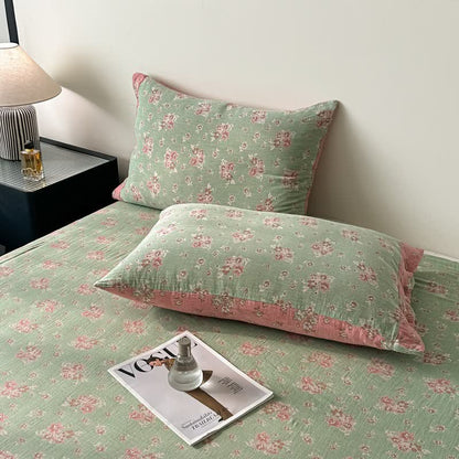 Vintage Floral Pure Cotton Gauze Bedding(4PCS) - image 6