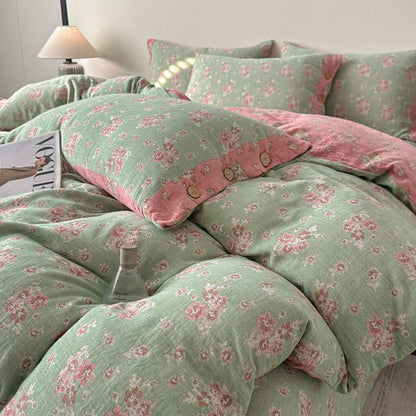 Vintage Floral Pure Cotton Gauze Bedding(4PCS) - image 3