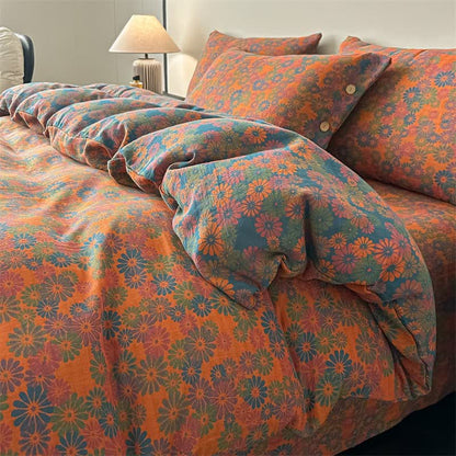 Vintage Daisy Pure Cotton Gauze Bedding(4PCS) - King - image 0