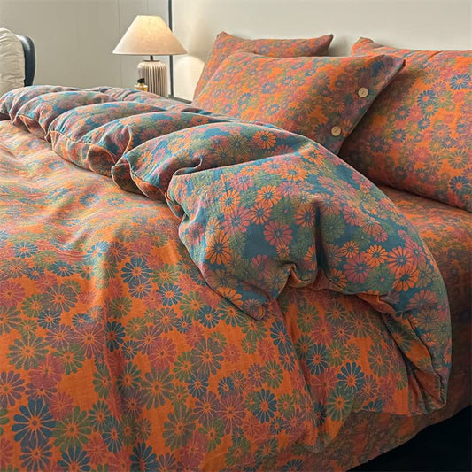 Vintage Daisy Pure Cotton Gauze Bedding(4PCS) - King - image 0