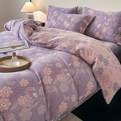 Floral & Butterfly Pure Cotton Gauze Bedding(4PCS) - image 3