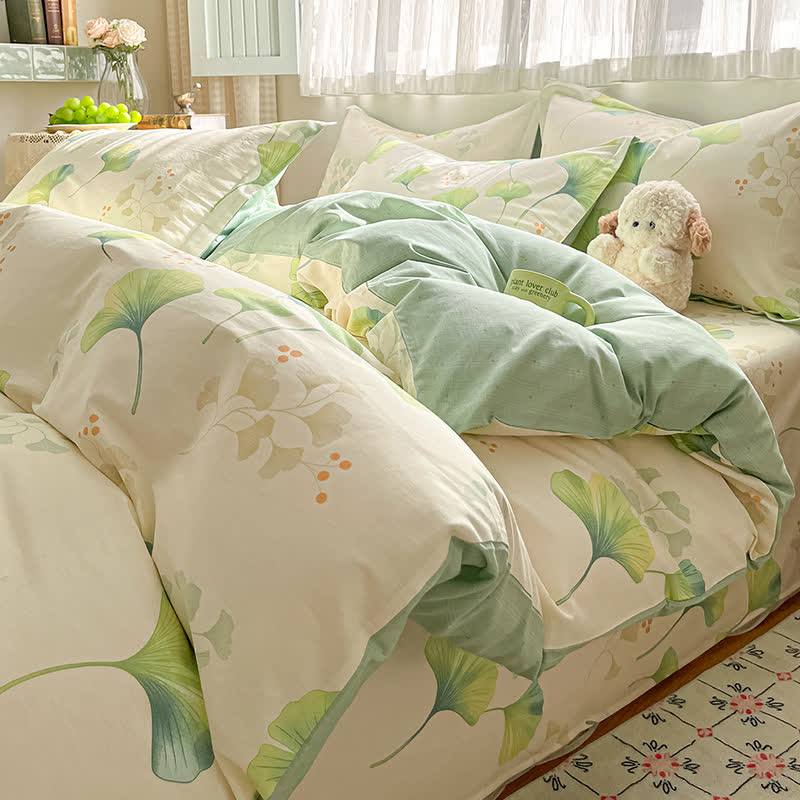 Ginkgo Leaf Pure Cotton Duvet Cover - King - image 0