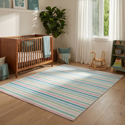 Soft Multicolor Stripe Area Rug - image 1
