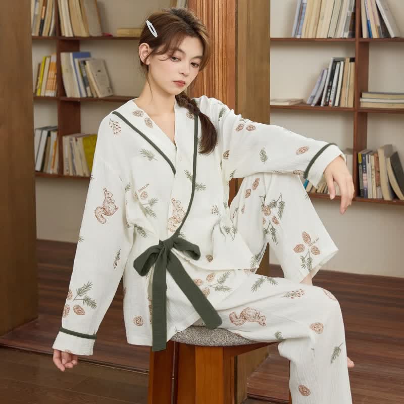 Woodland Squirrel & Acorn Loungewear Set - Beige - XXL - image 0