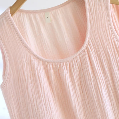 Solid Cotton Gauze Lace Loungewear Set - image 6