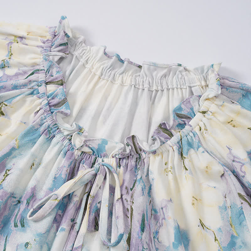 Watercolor Floral Cotton Pajama Set - image 7
