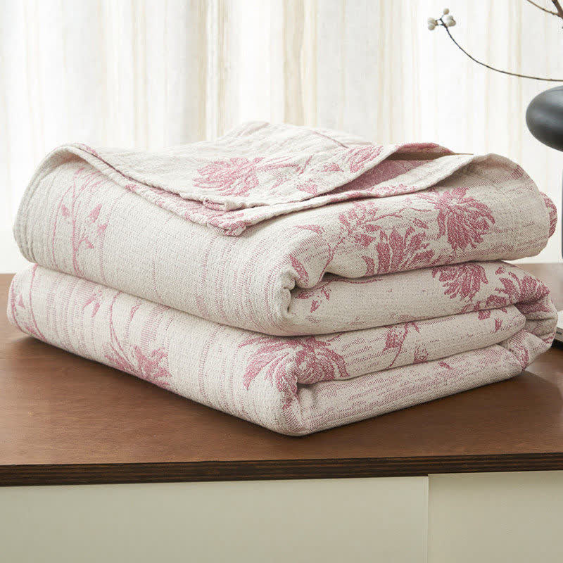 Elegant Floral Cotton Muslin Quilt Blanket - image 4