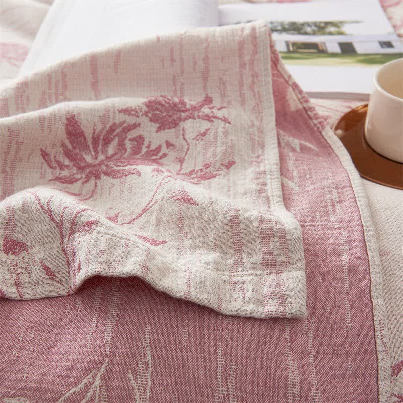 Elegant Floral Cotton Muslin Quilt Blanket - image 5