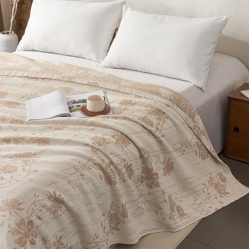 Elegant Floral Cotton Muslin Quilt Blanket - image 8