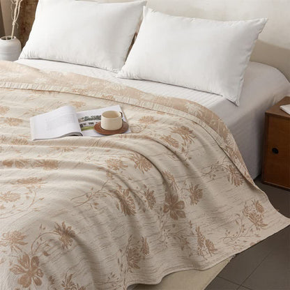 Elegant Floral Cotton Muslin Quilt Blanket - image 8