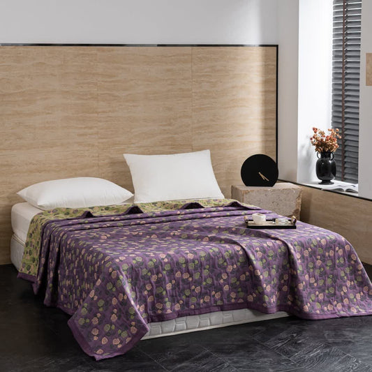 Elegant Rose Cotton Double Gauze Quilt - King - image 0