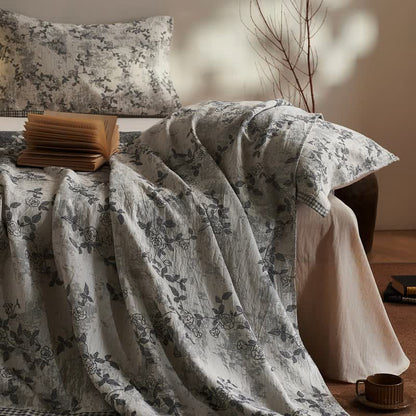 Artistic Vintage Floral Cotton Gauze Quilt - image 5