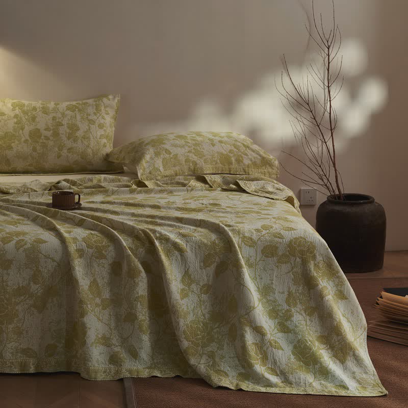 Artistic Vintage Rose Cotton Gauze Quilt - image 7