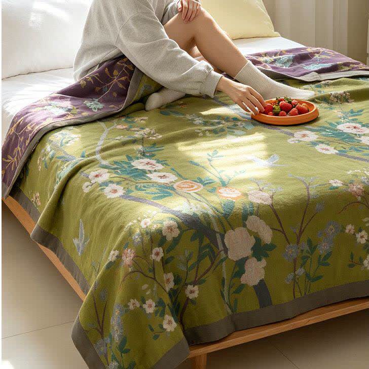 Garden Floral Cotton Gauze Quilt Blanket - image 4