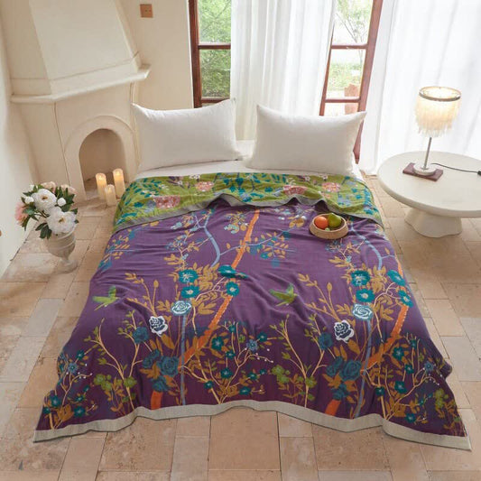 Garden Floral Cotton Gauze Quilt Blanket - King - image 0