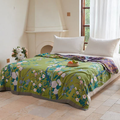 Garden Floral Cotton Gauze Quilt Blanket - image 2