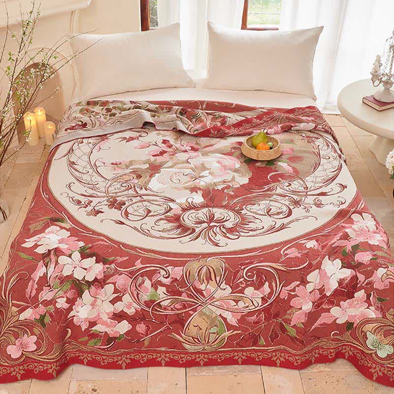 Medallion Floral Cotton Gauze Quilt Blanket - image 2