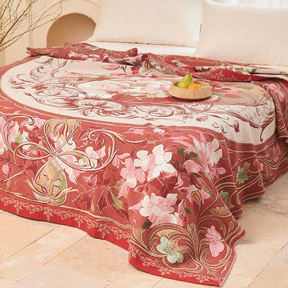 Medallion Floral Cotton Gauze Quilt Blanket - image 4