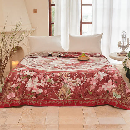 Medallion Floral Cotton Gauze Quilt Blanket - image 1
