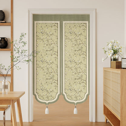 Oriental Floral Bird Doorway Curtain - 39"W x 55"L - image 0