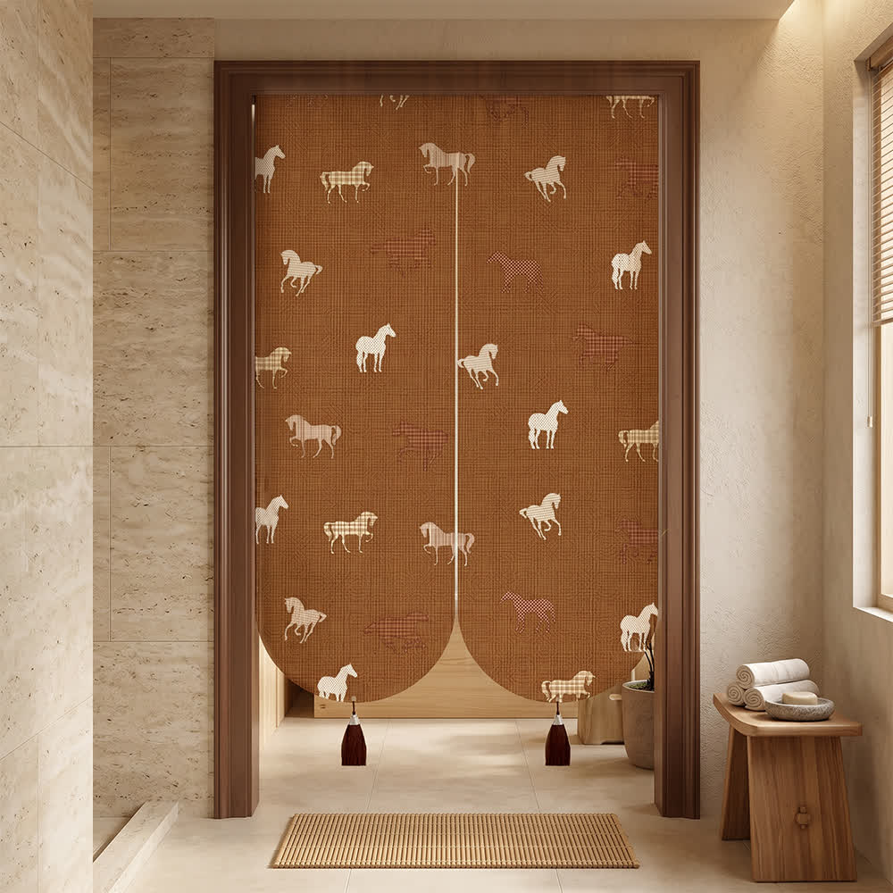 Brown Equestrian Room Divider Door Curtain - image 3
