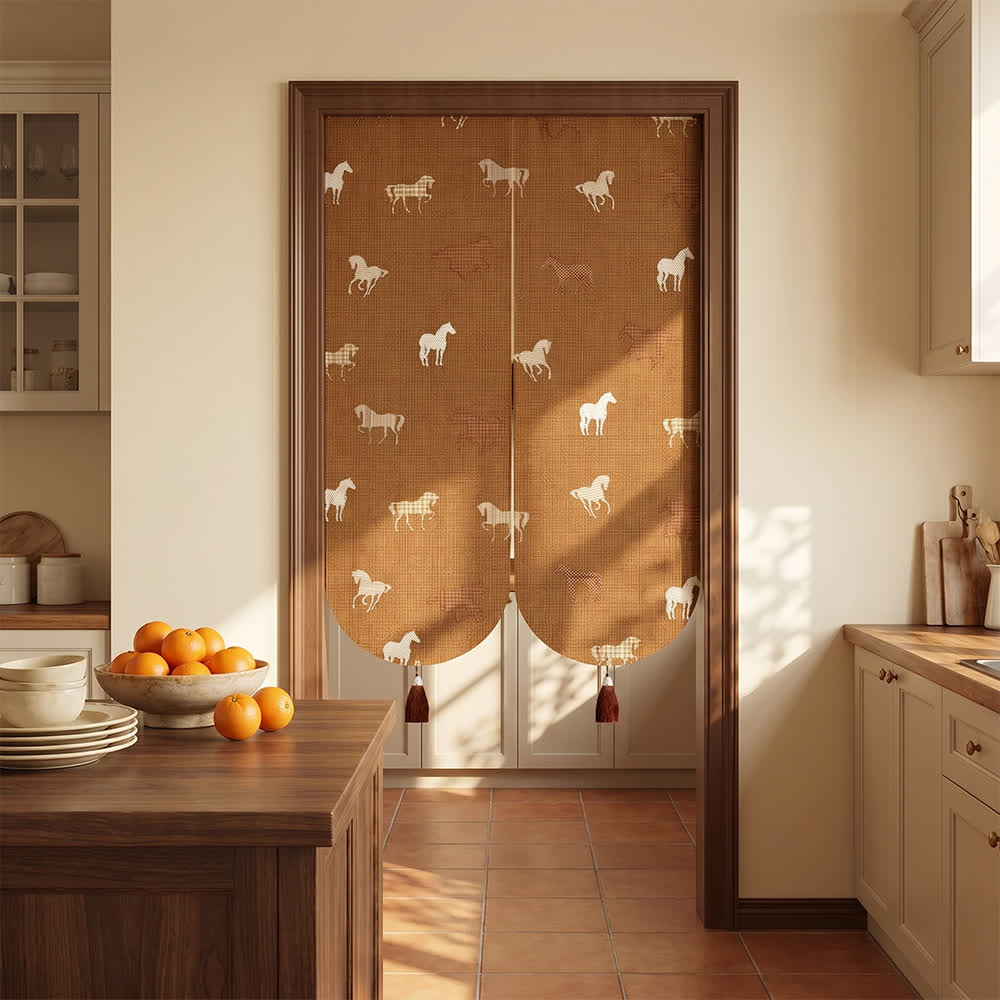 Brown Equestrian Room Divider Door Curtain - image 1