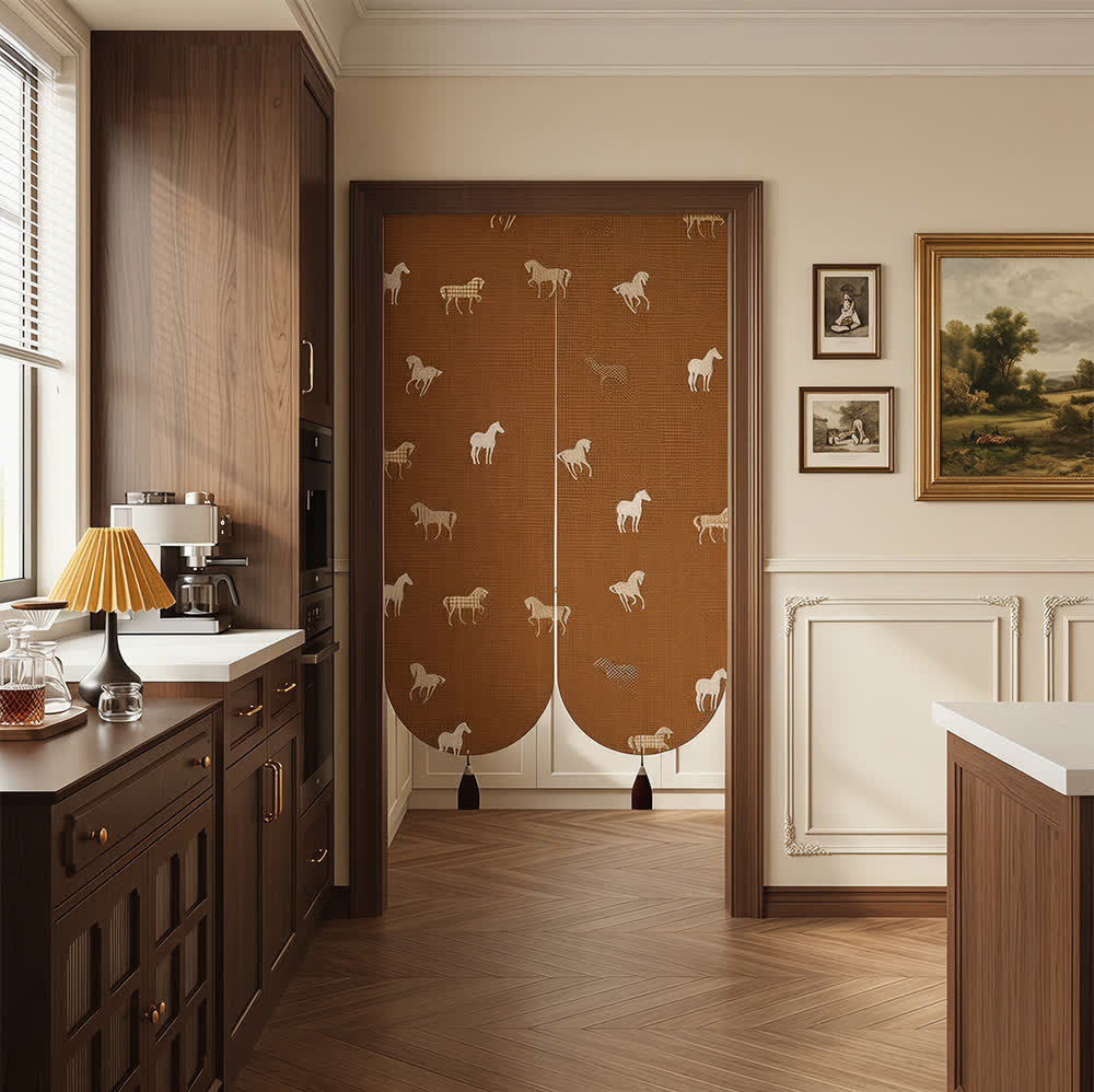 Brown Equestrian Room Divider Door Curtain - image 2