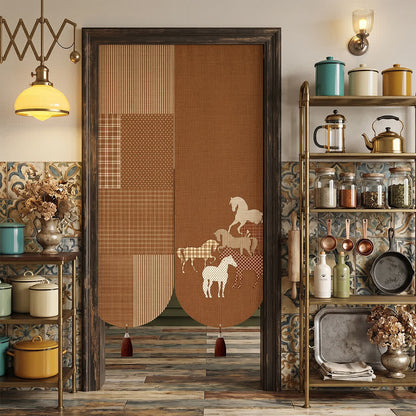 Vintage Equestrian Room Divider Door Curtain - image 2