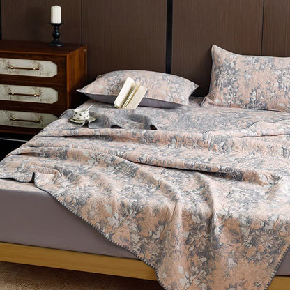 Vintage Floral Three-Layer Cotton Gauze Quilt - image 3
