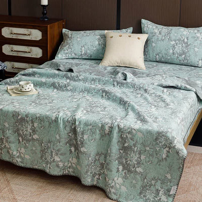 Vintage Floral Three-Layer Cotton Gauze Quilt - image 14