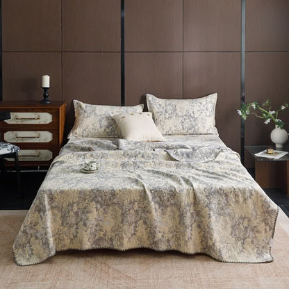 Vintage Floral Three-Layer Cotton Gauze Quilt - image 7