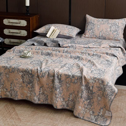 Vintage Floral Three-Layer Cotton Gauze Quilt - image 1