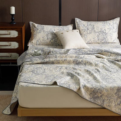 Vintage Floral Three-Layer Cotton Gauze Quilt - image 9