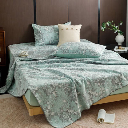 Vintage Floral Three-Layer Cotton Gauze Quilt - image 16