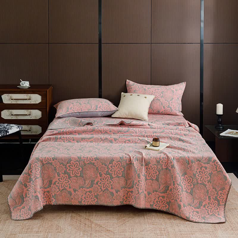 Farmhouse Floral Three-Layer Cotton Gauze Quilt - image 5