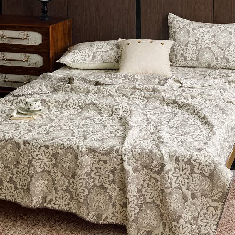 Farmhouse Floral Three-Layer Cotton Gauze Quilt - image 3