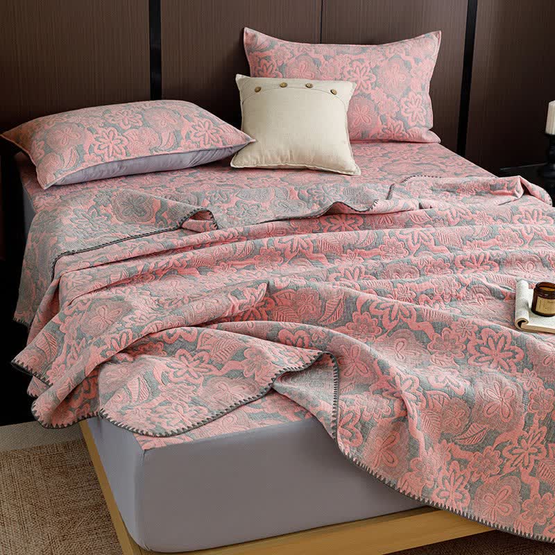 Farmhouse Floral Three-Layer Cotton Gauze Quilt - image 6