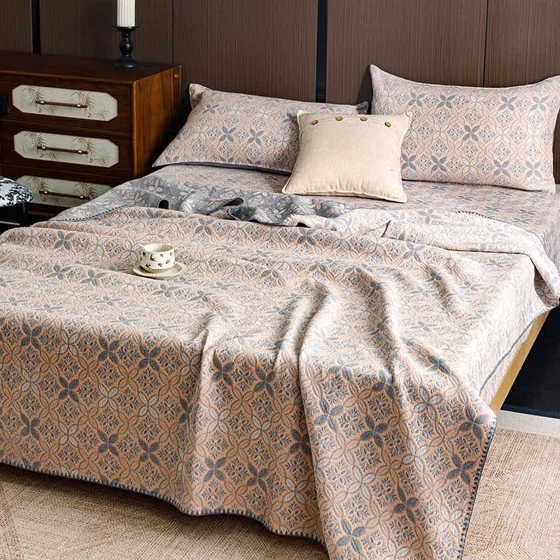 Geometric Floral 3-Layer Cotton Gauze Quilt - image 6