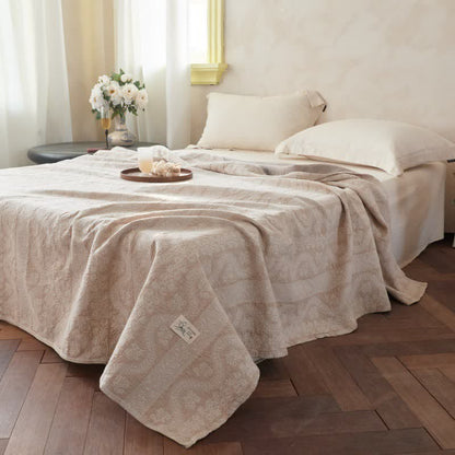 Subtle Textured Cotton Gauze Quilt Blanket - image 1