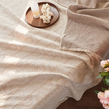 Subtle Textured Cotton Gauze Quilt Blanket - image 4
