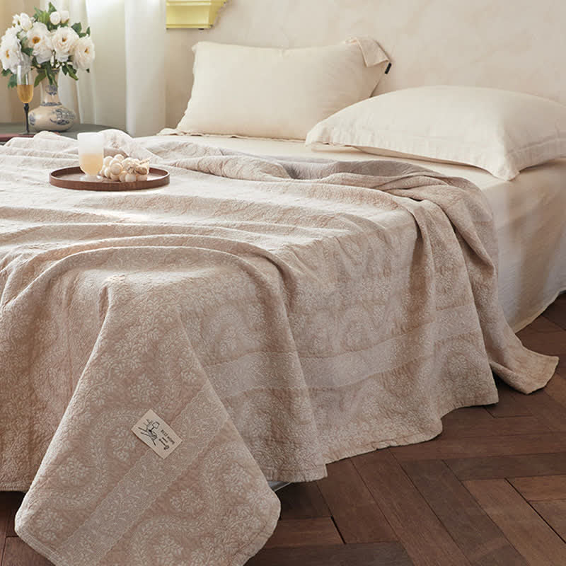 Subtle Textured Cotton Gauze Quilt Blanket - image 2