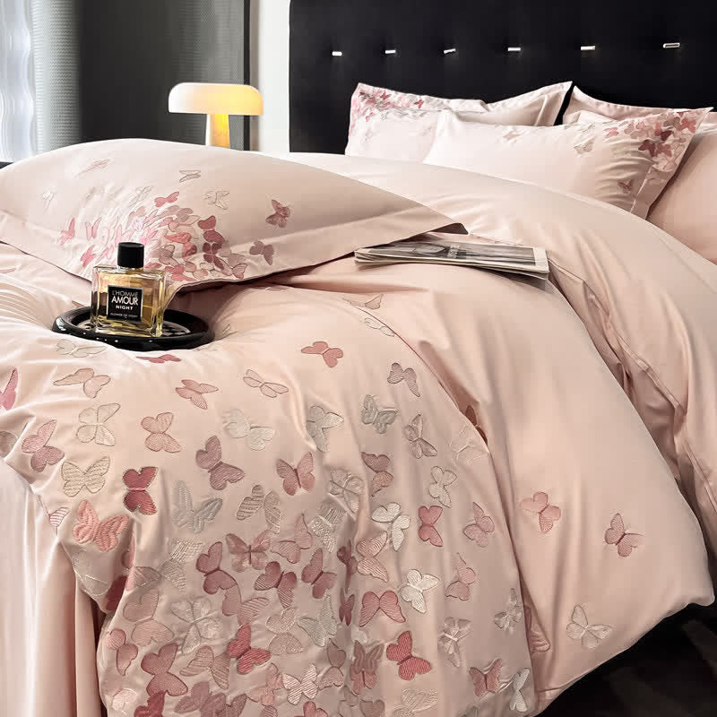 Butterfly Embroidered Pure Cotton Bedding Set(4PCS) - image 14