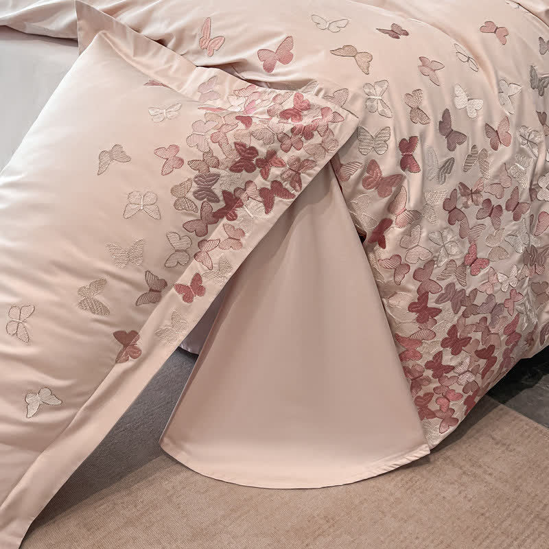 Butterfly Embroidered Pure Cotton Bedding Set(4PCS) - image 16