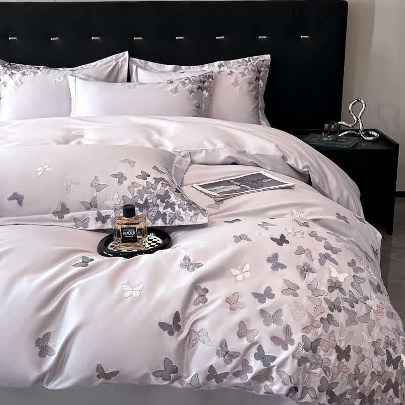 Butterfly Embroidered Pure Cotton Bedding Set(4PCS) - image 20