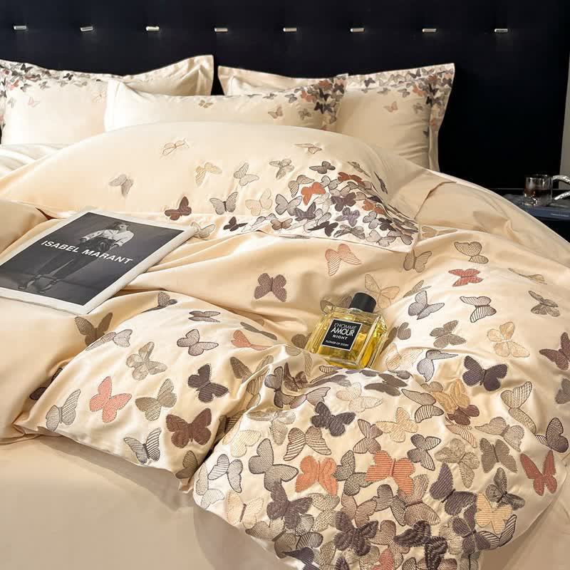 Butterfly Embroidered Pure Cotton Bedding Set(4PCS) - image 10